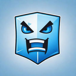 A vibrant mascot logo for an esports team, featuring a fierce, expressive ice cube character, in icy blue and white with a competitive edge