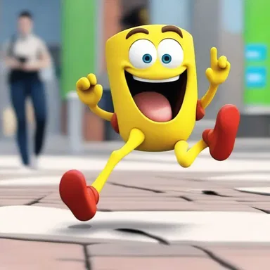 The cartoon character accidentally tripped on a spawl and fell face-first onto the ground, resulting in a hilarious moment.