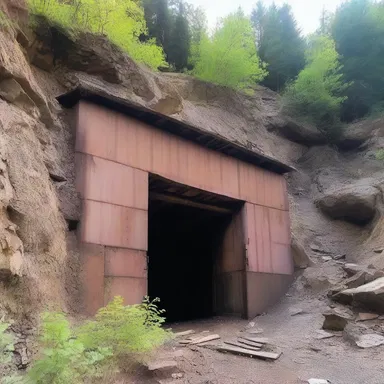The author vividly described the abandoned mine's entrance, mentioning the presence of sharp sprawls and creating an atmosphere of danger.