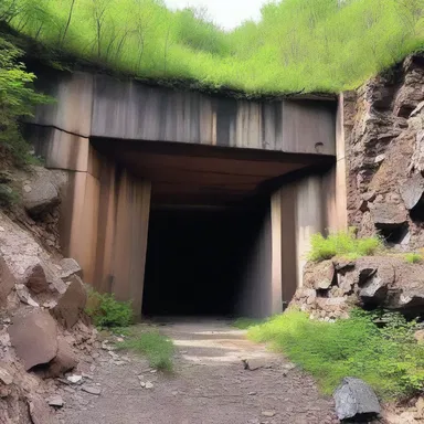 The author vividly described the abandoned mine's entrance, mentioning the presence of sharp sprawls and creating an atmosphere of danger.