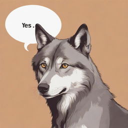 A detailed vector art of a young wolf, appearing lost and worried, with a speech bubble that reads 'Yes, I am new here. I'm afraid I got lost. If I don’t get home soon, my mom will be cross'.