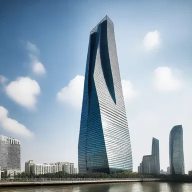 The skyscraper's design incorporates an overshoot at its peak, giving it a distinctive and visually appealing silhouette.