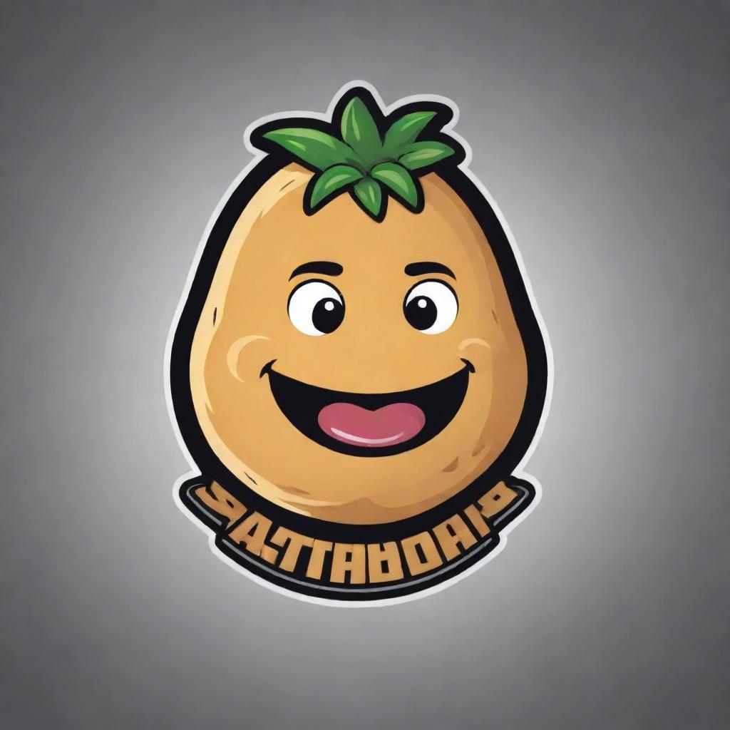 An Esports styled team logo featuring a potato mascot. The potato should be anthropomorphized, wearing a swaggy jacket, and look cool, competitive and friendly.