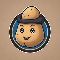 An Esports styled team logo featuring a potato mascot. The potato should be anthropomorphized, wearing a swaggy jacket, and look cool, competitive and friendly.