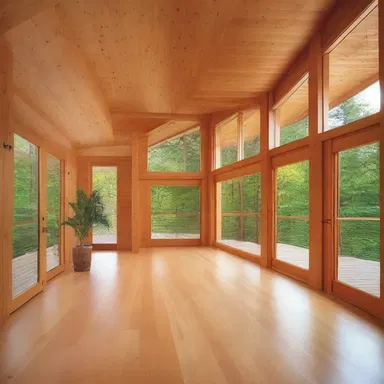 The architect used balsam fir wood for the flooring in the modern house design.