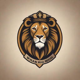 Design a powerful and regal logo featuring a lion, with the text 'Walkaroo Battalion'. The logo should have a sleek and professional look, ensuring the lion appears mighty and dignified.
