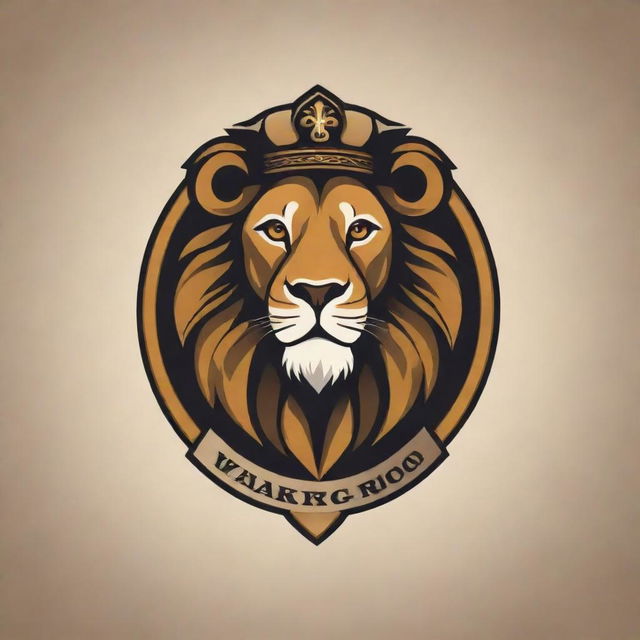 Design a powerful and regal logo featuring a lion, with the text 'Walkaroo Battalion'. The logo should have a sleek and professional look, ensuring the lion appears mighty and dignified.