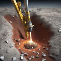 An ultra-high-quality 3D render depicting the process of diamond drilling