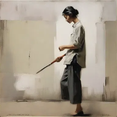 The artist's brushstrokes displayed a remarkable steadiness, resulting in a beautifully balanced and composed painting.