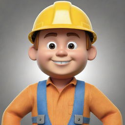 A detailed illustration of Bob the Builder, the popular children's character, dressed in his construction outfit, complete with his yellow hard hat.