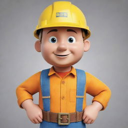 A detailed illustration of Bob the Builder, the popular children's character, dressed in his construction outfit, complete with his yellow hard hat.