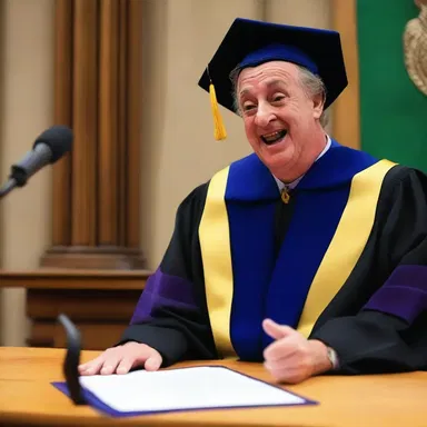 Why did the comedian receive an honorary degree? Because he was a master at making people laugh!