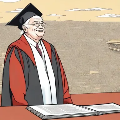 In the comic strip, the main character's dream becomes a reality when he is awarded an honorary degree, honoris causa, for his artistic contributions in the field of comics.
