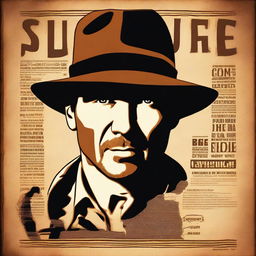 This is a high-quality digital art poster, reminiscent of Indiana Jones movie posters