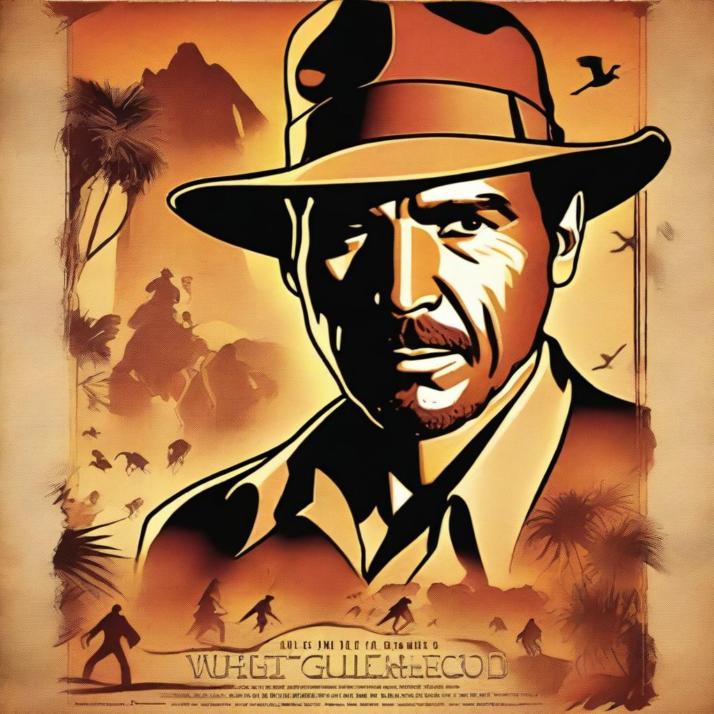 This image is a high-quality digital art poster, designed in the style of the classic Indiana Jones movie posters