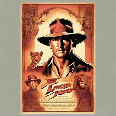 This image is a high-quality digital art poster, designed in the style of the classic Indiana Jones movie posters