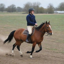 A person riding a horse