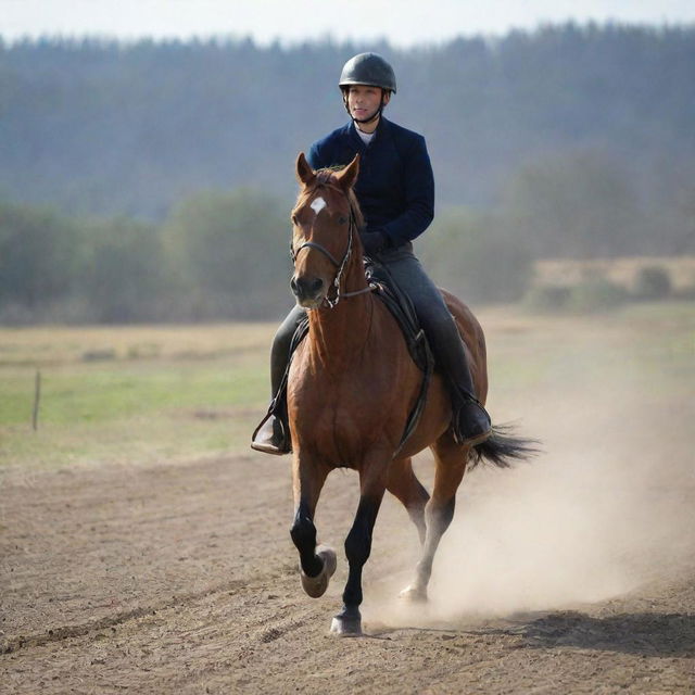 A person riding a horse