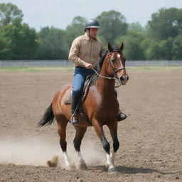 A person riding a horse