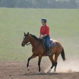 A person riding a horse