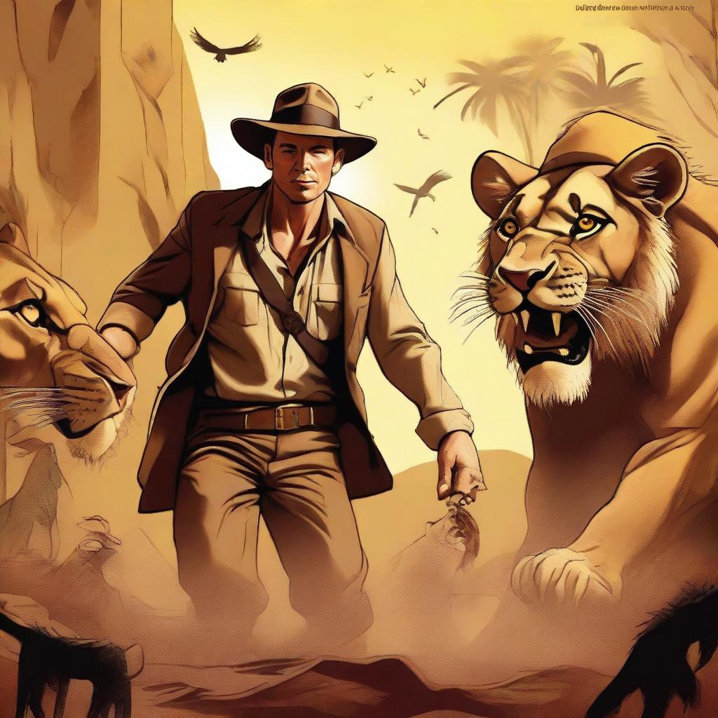 A high-quality digital art image, now titled 'Quinn Carter and the Adventures of the Lions'