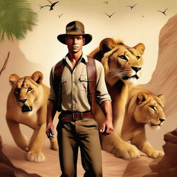 A high-quality digital art image, now titled 'Quinn Carter and the Adventures of the Lions'