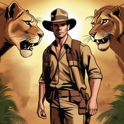 A high-quality digital art image, now titled 'Quinn Carter and the Adventures of the Lions'