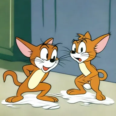 Tom and Jerry used plaster to create funny and exaggerated effects in their slapstick gags.
