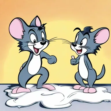 Tom and Jerry used plaster to create funny and exaggerated effects in their slapstick gags.