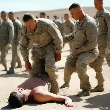 In the movie, the injured soldier was plastered from head to toe to reduce swelling and promote recovery.
