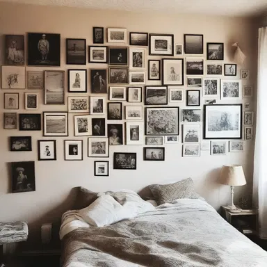 She plastered her bedroom walls with pictures of her beloved.