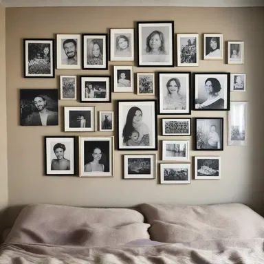 She plastered her bedroom walls with pictures of her beloved.