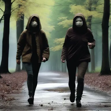 In the horror movie, the main character's luckiness comes to an end as she is chased by a masked serial killer.