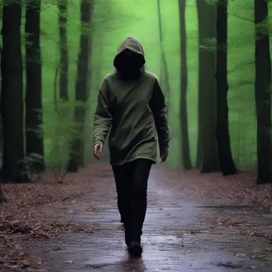 In the horror movie, the main character's luckiness comes to an end as she is chased by a masked serial killer.