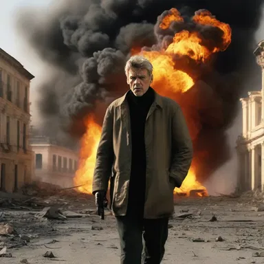 The film director masterfully portrays the luckiness of the main character in the thrilling cinema scene where he narrowly escapes a deadly explosion.