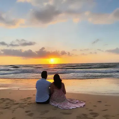The couple sat together on the beach, feeling eupnoea as they watched the sunset.