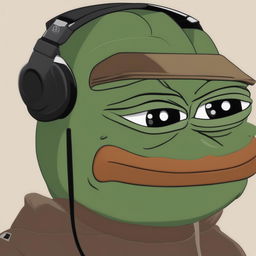 A high-quality digital art piece that combines Pepe the Frog with rapper Drake, featuring a rich, warm brown skin tone and set against a blank background