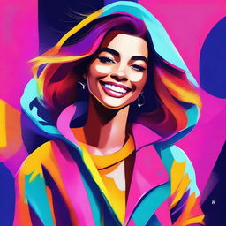 A high-quality digital art depicting a fashionable young woman