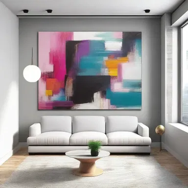 The artwork on the walls added an incommensurable element to the overall design of the room.