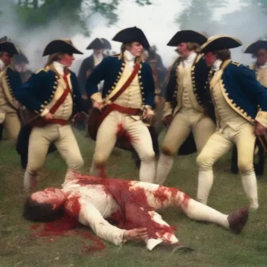 During the American Revolutionary War, blood would sometimes coagulate on the battlefield, creating a gruesome sight.