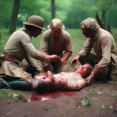During the American Revolutionary War, blood would sometimes coagulate on the battlefield, creating a gruesome sight.