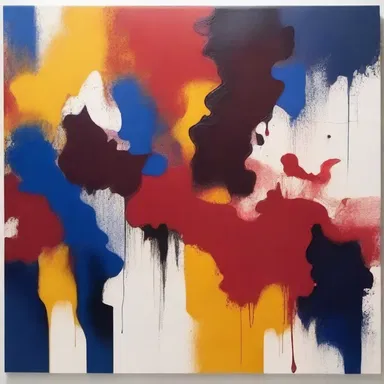 The artist showcased the coagulation of paint as it transformed from a fluid to a solid on the canvas.
