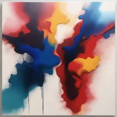 The artist showcased the coagulation of paint as it transformed from a fluid to a solid on the canvas.