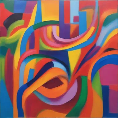 The artist's painting showcased a meander of vibrant colors, representing the unpredictability and spontaneity of life.
