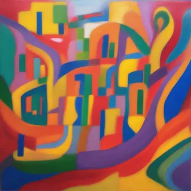 The artist's painting showcased a meander of vibrant colors, representing the unpredictability and spontaneity of life.