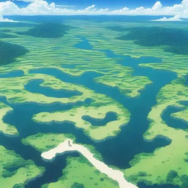 The anime series featured a breathtaking aerial shot of a meander in the opening scene.