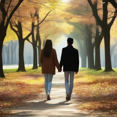 Hand in hand, the young couple would meander through the park, enjoying the beauty of nature and each other's company.