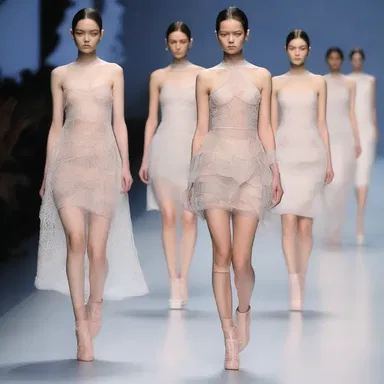 The designer showcased a collection inspired by ischemic hypoxia, featuring dresses with intricate patterns resembling slow peripheral circulation.