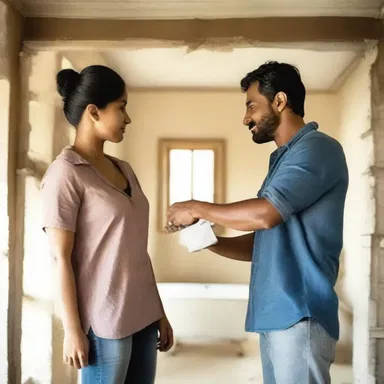 In the romantic movie, the couple worked together doing manual labour to renovate their dream home.