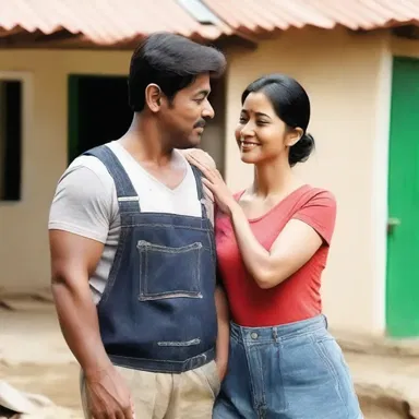 In the romantic movie, the couple worked together doing manual labour to renovate their dream home.